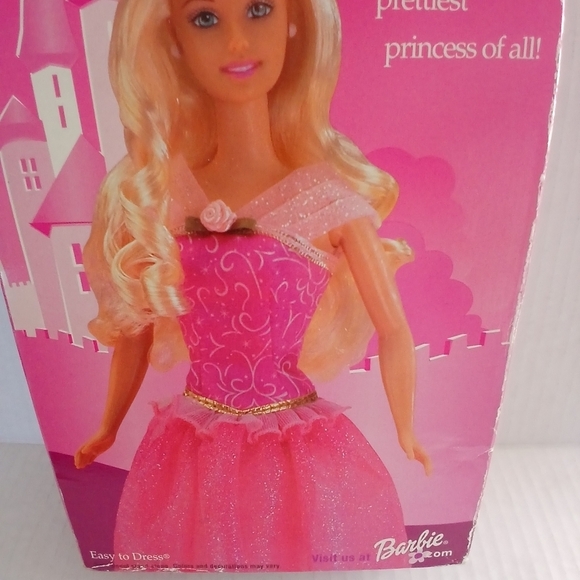 Sold Mattel Barbie Pretty Princess 2001 Boxed Long Hair Pink Barbiecore Dress - Picture 10 of 16